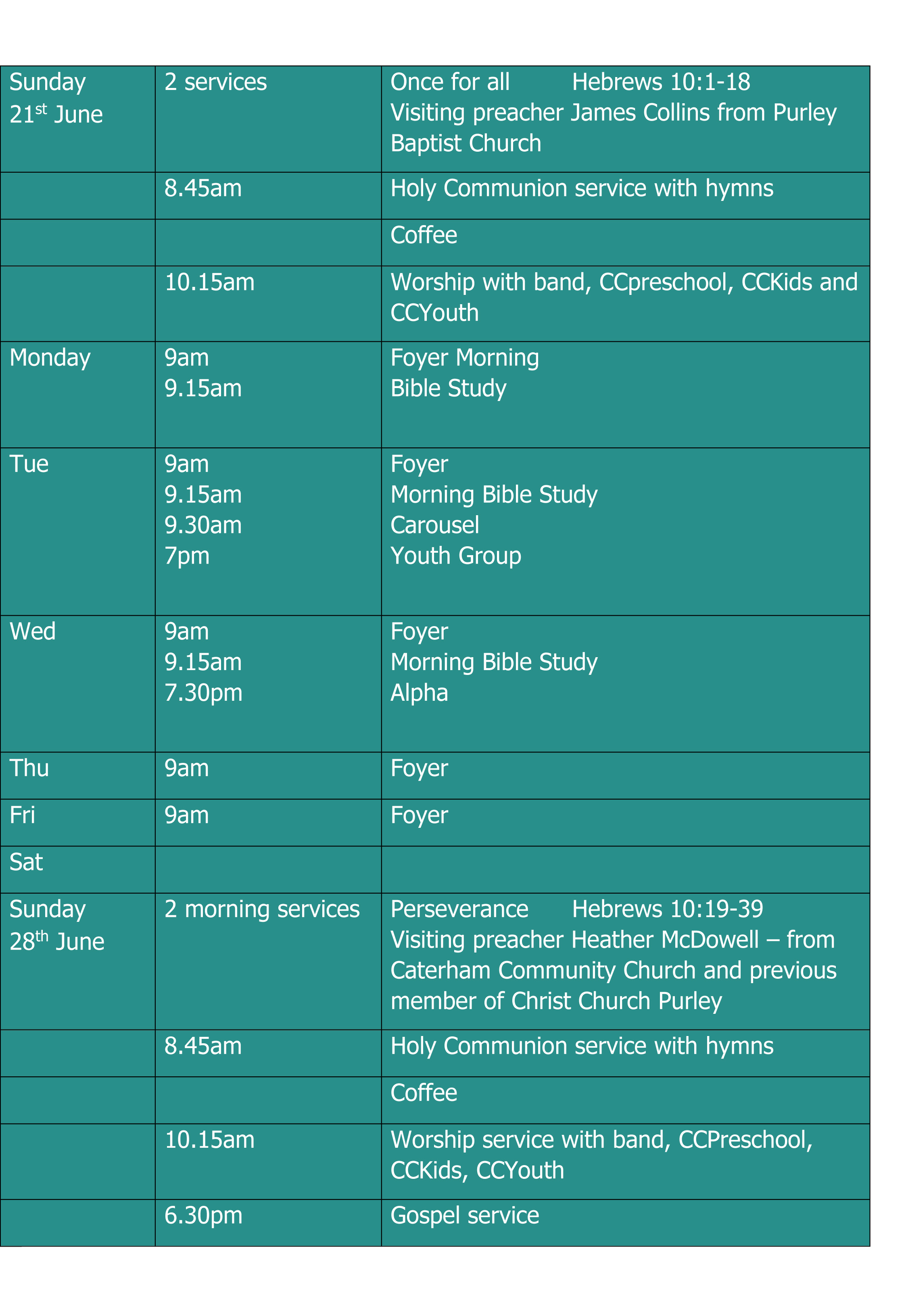 dates 21 June